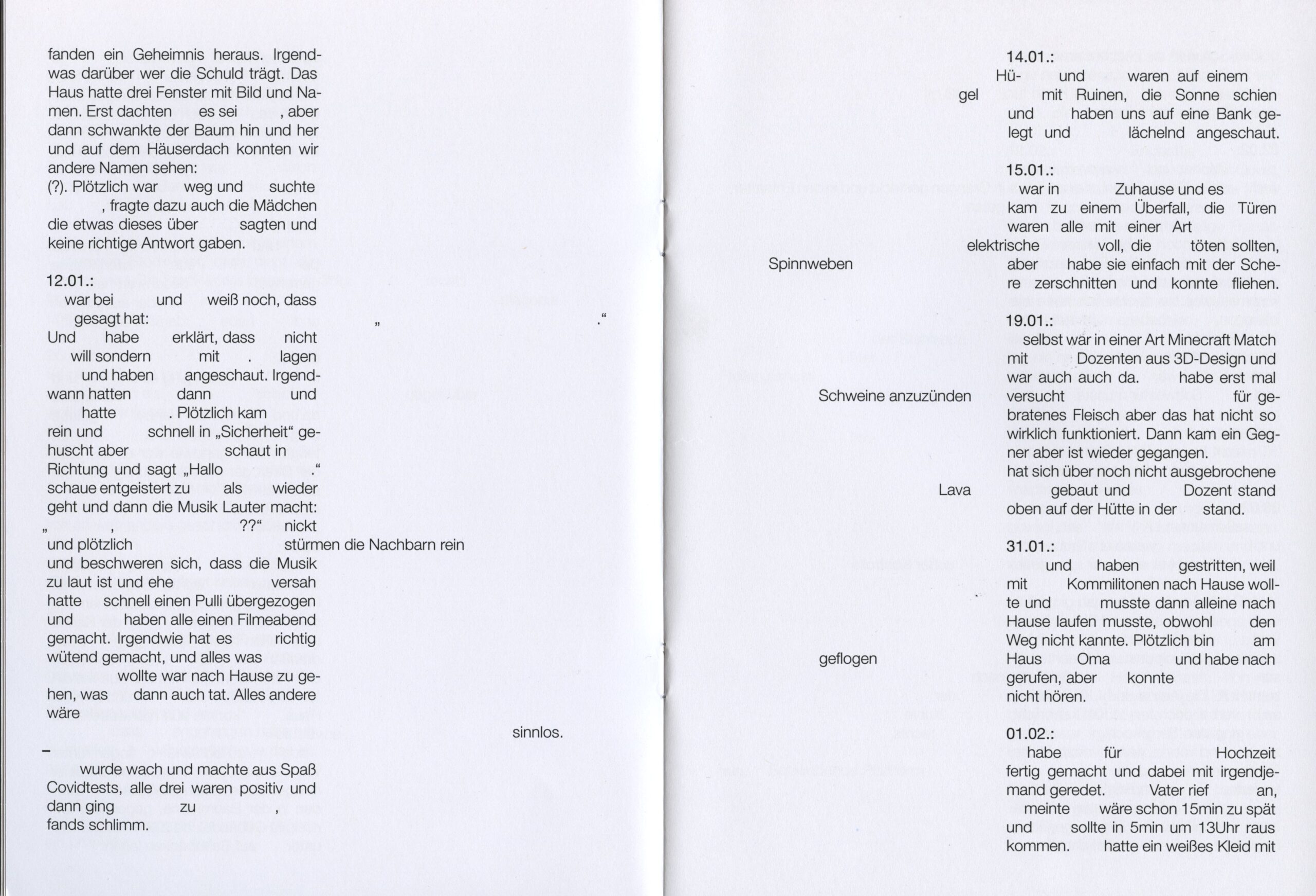 Dreamlog Typografie Buch Träume Zine