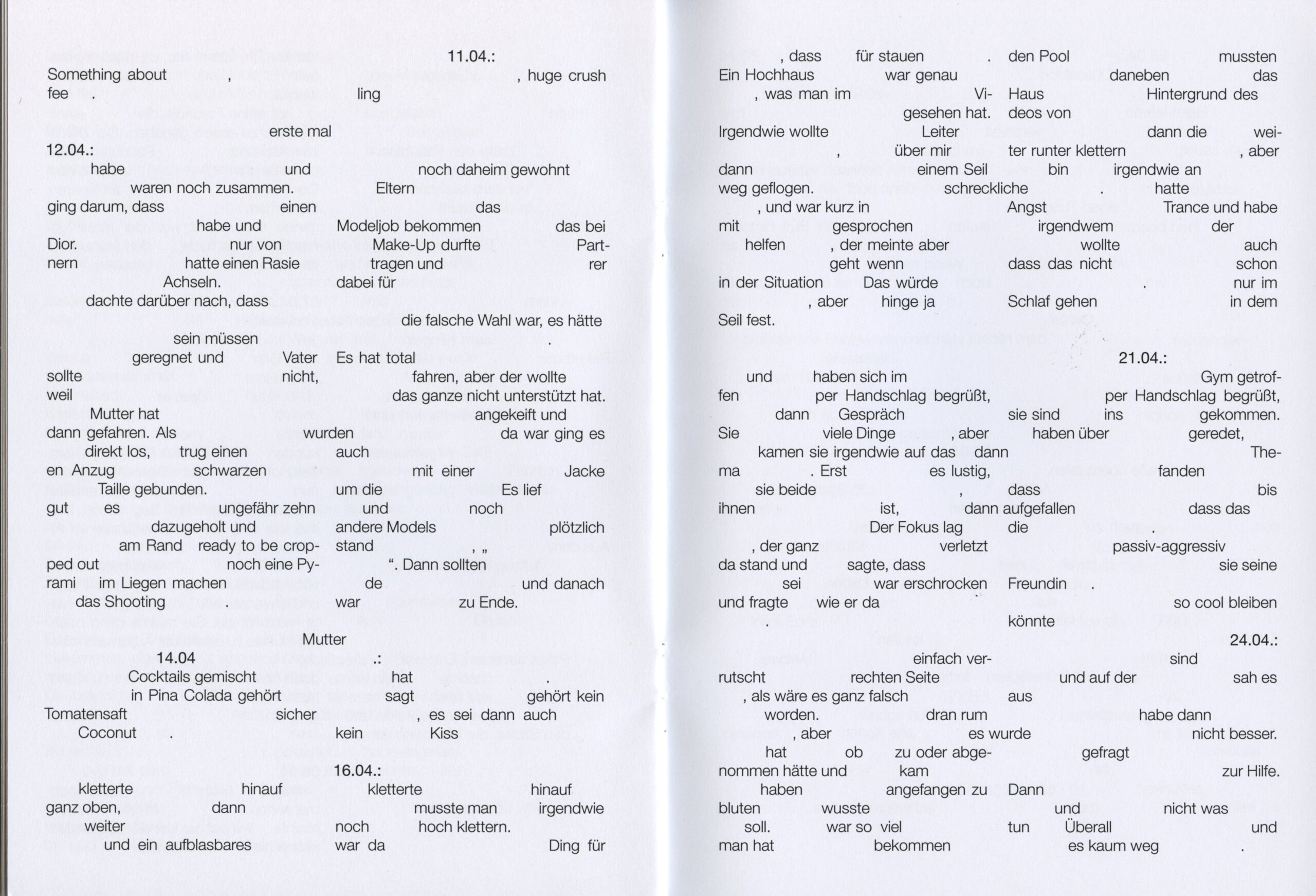 Dreamlog Typografie Buch Träume Zine